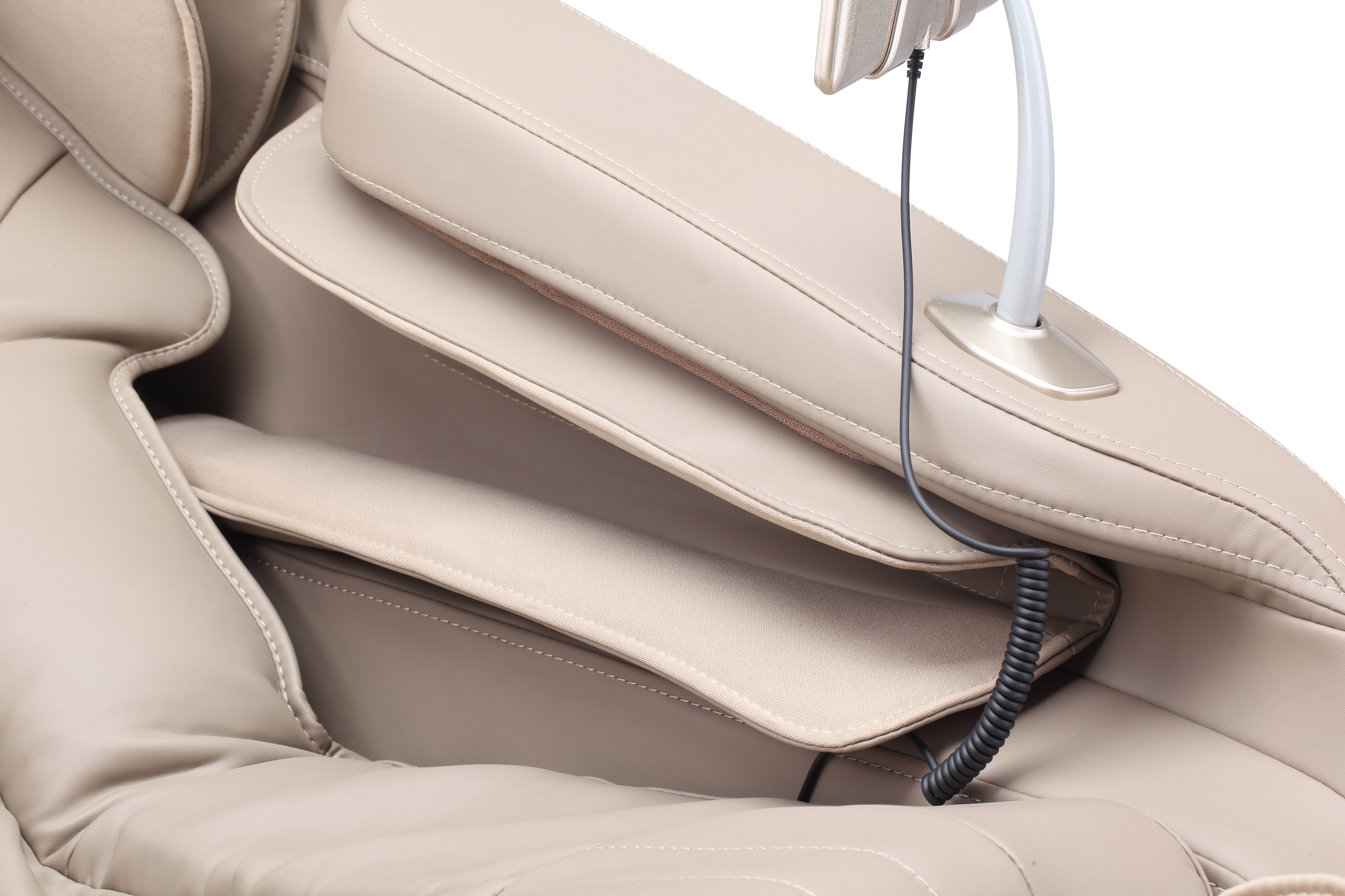 Masážne kreslo Damico Lusso 3D air beige detail showroom Trnava